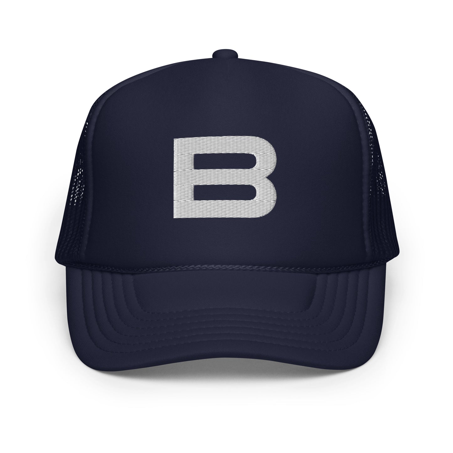 Navy Signature B Foam trucker hat