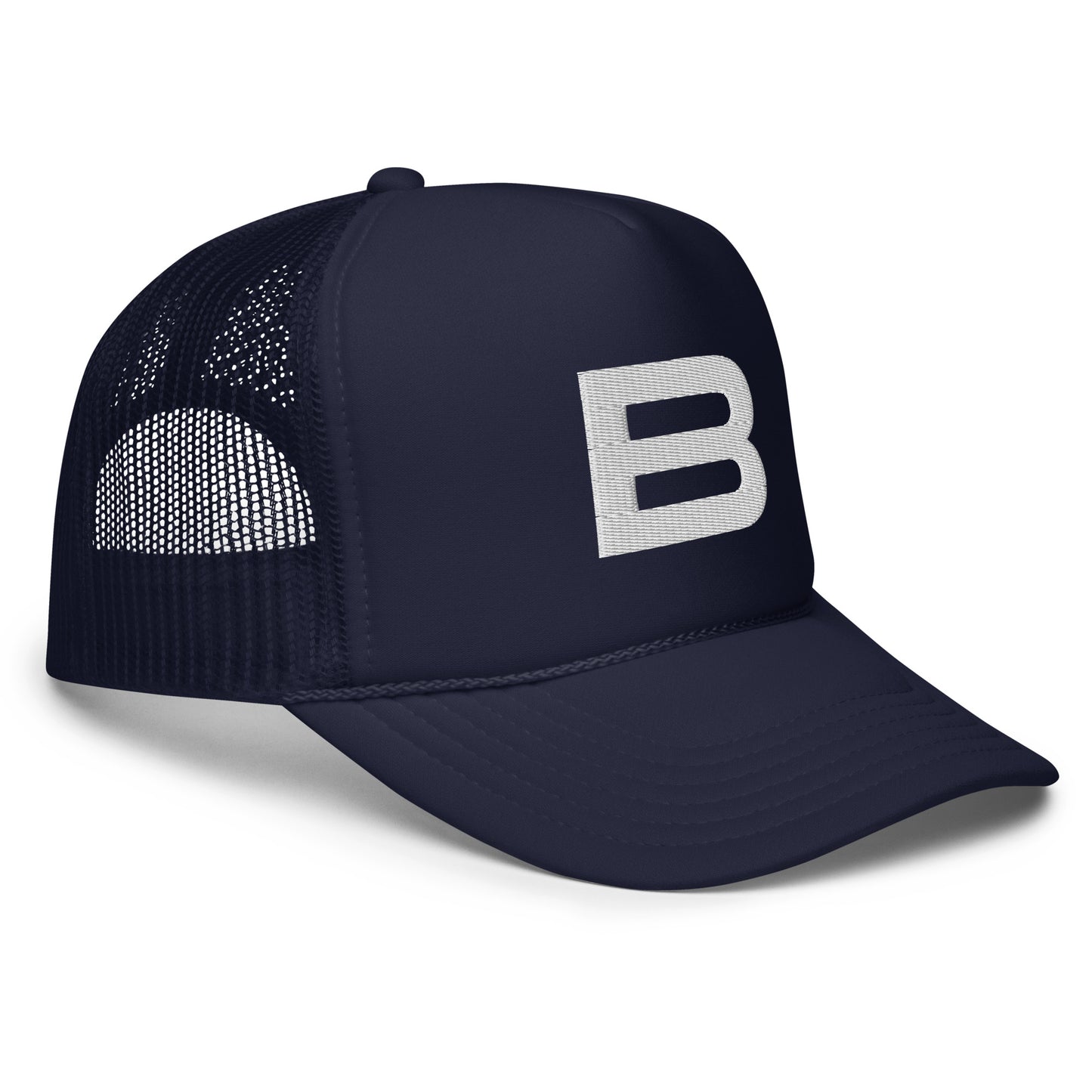 Navy Signature B Foam trucker hat