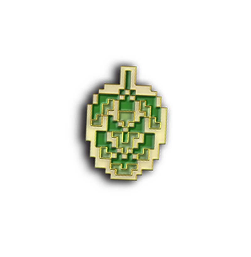 Gold 8-BIt Hop Cones Enamel Pin