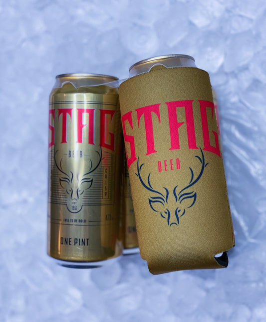 Bomber x Stag Beer C-16 16oz Zippered 4mm Neoprene Can Insulator